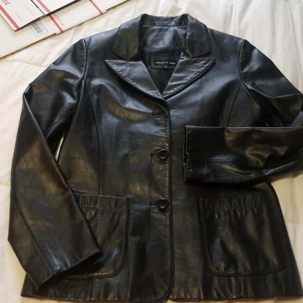Elements by Vakko leather jacket size M